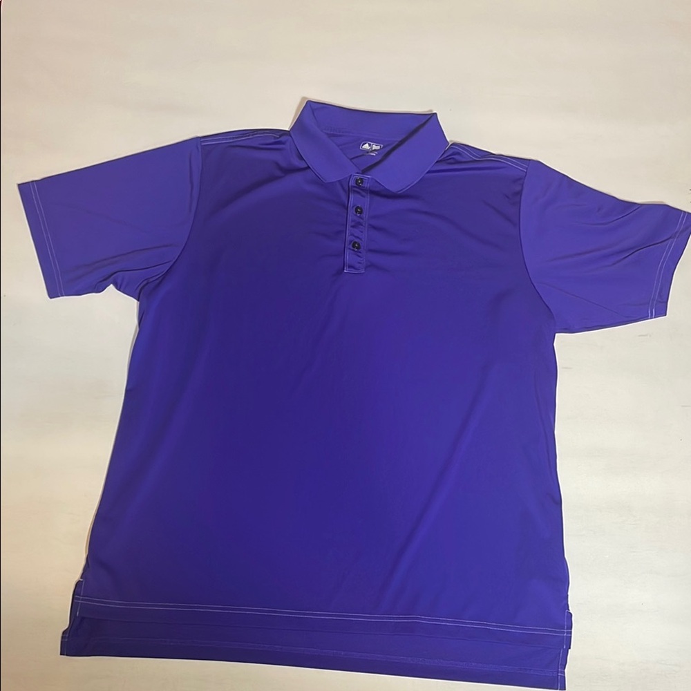 Adidas Golf Men’s Polo Shirt XL Purple Climalite Short Sleeve Athletic Perf.